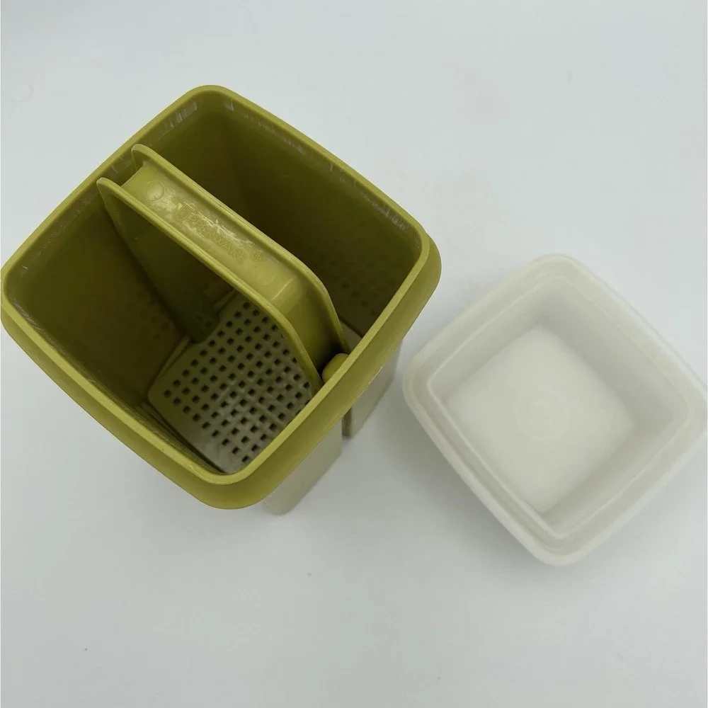 Vintage Tupperware Pickle Pepper Keeper Olive Avocado Green Deli 3 Piece - Picture 11 of 16